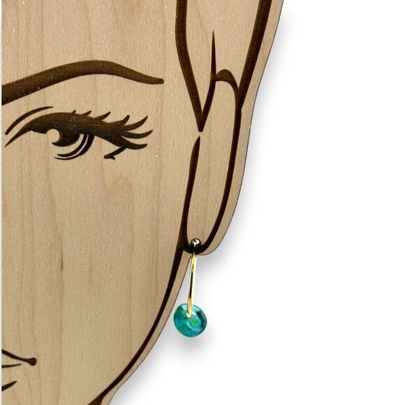 Waterlily Teardrop Endless Hoop Earrings Gold Plated - Picture 4 of 10